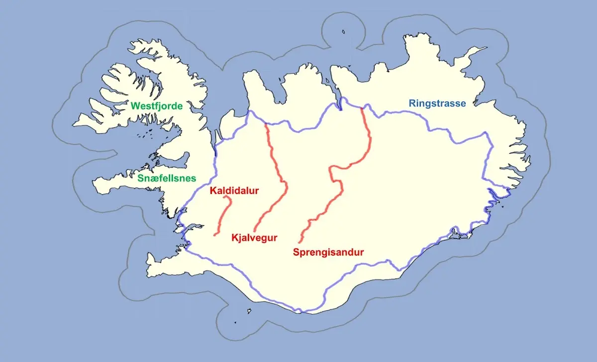 Island per Rad 2013 – Karte, Bild 1